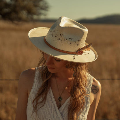 Men/Women Fedora Stetson Andromeda Vented Straw Fedora Natural