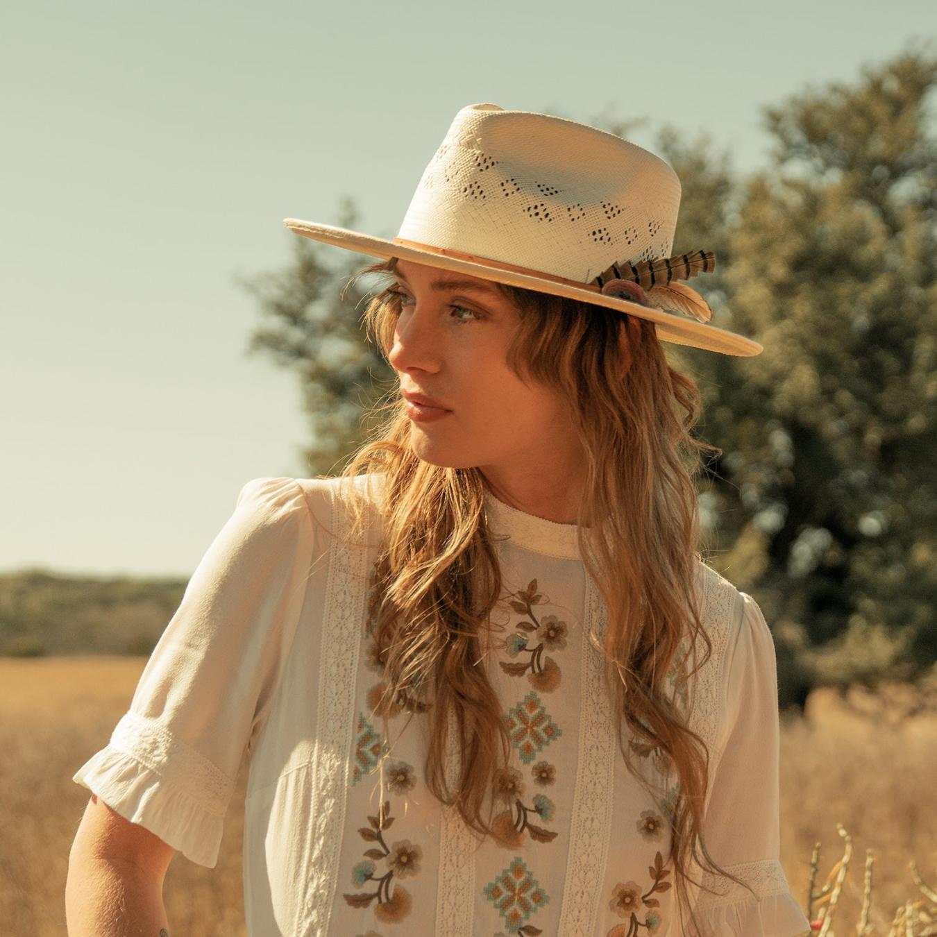 Men/Women Fedora Stetson Andromeda Vented Straw Fedora Natural