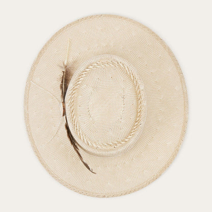 Men/Women Fedora Stetson Batterson Straw Hat Ivory/tan