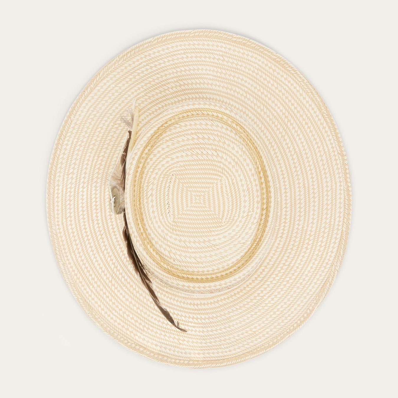 Men/Women Fedora Stetson Batterson Straw Hat Natural/tan