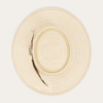 Men/Women Fedora Stetson Batterson Straw Hat Natural/tan
