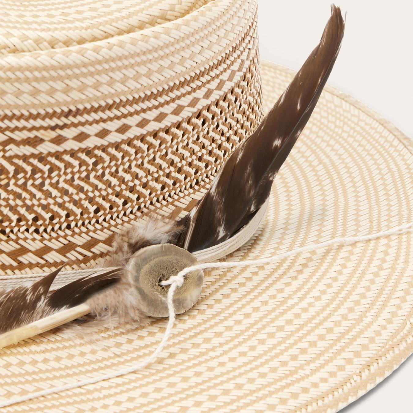 Men/Women Fedora Stetson Batterson Straw Hat Natural/tan