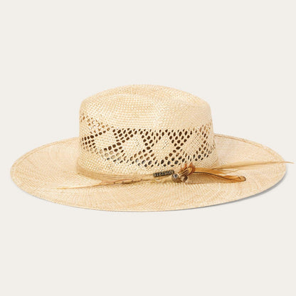 Men/Women Fedora Stetson Chorus Straw Flat Brim Hat Natural