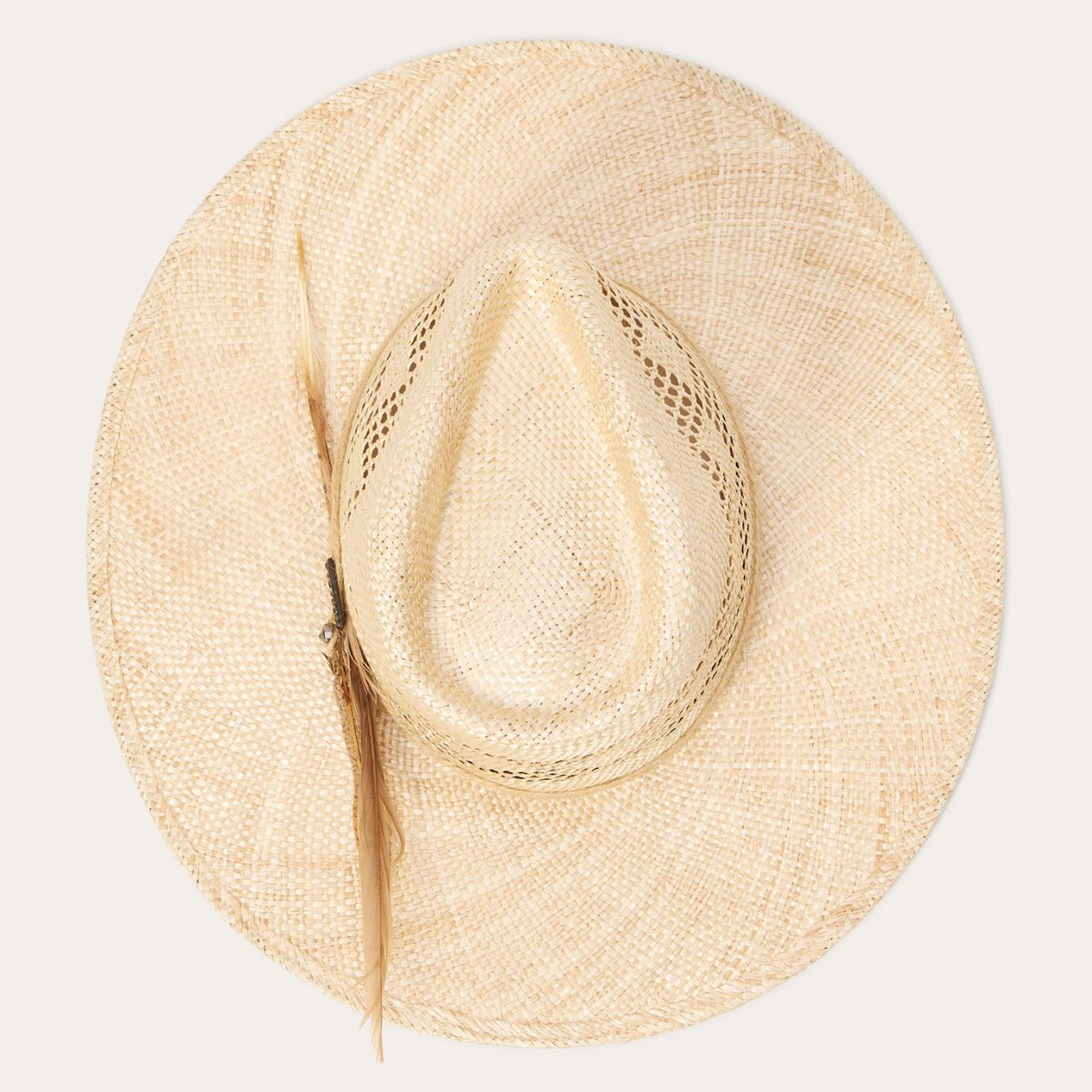 Men/Women Fedora Stetson Chorus Straw Flat Brim Hat Natural