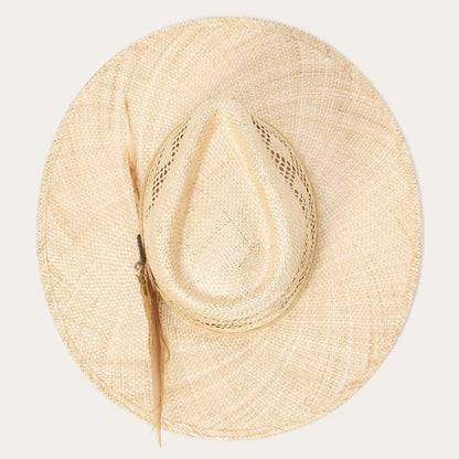 Men/Women Fedora Stetson Chorus Straw Flat Brim Hat Natural