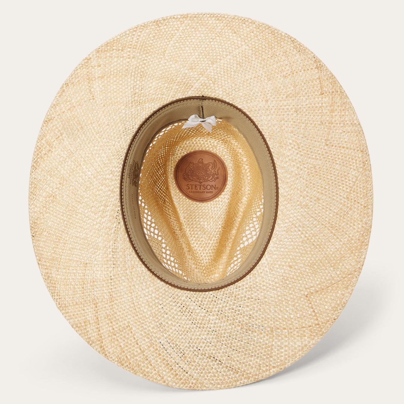 Men/Women Fedora Stetson Chorus Straw Flat Brim Hat Natural