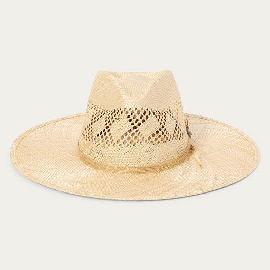 Men/Women Fedora Stetson Chorus Straw Flat Brim Hat Natural