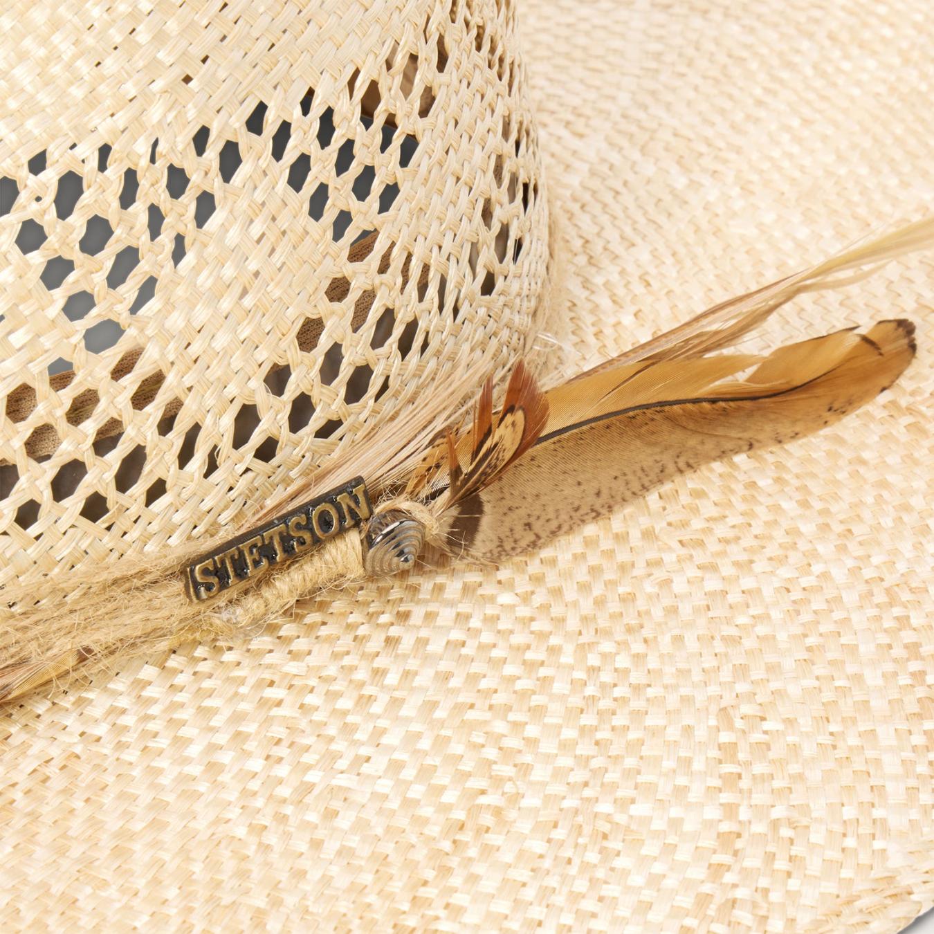 Men/Women Fedora Stetson Chorus Straw Flat Brim Hat Natural