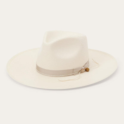 Men/Women Fedora Stetson JW Marshall Straw Flat Brim Hat Natural