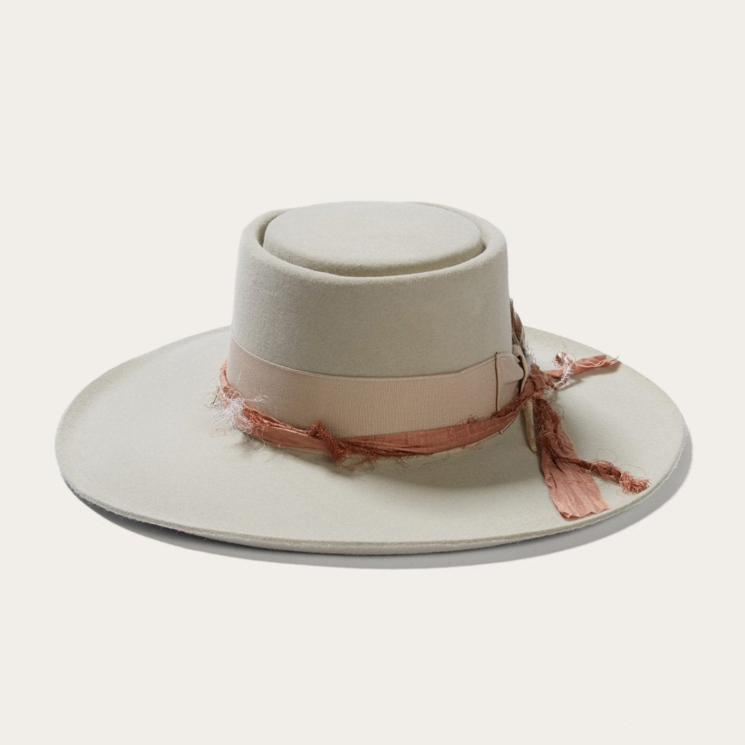 Men/Women Fedora Stetson Kings Row Firm Felt Hat Silver Grey