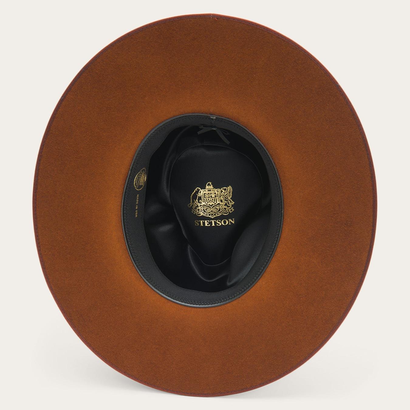 Men/Women Fedora Stetson Midtown Wide Flat Brim Hat Black