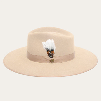 Men/Women Fedora Stetson Midtown Wide Flat Brim Hat Bone