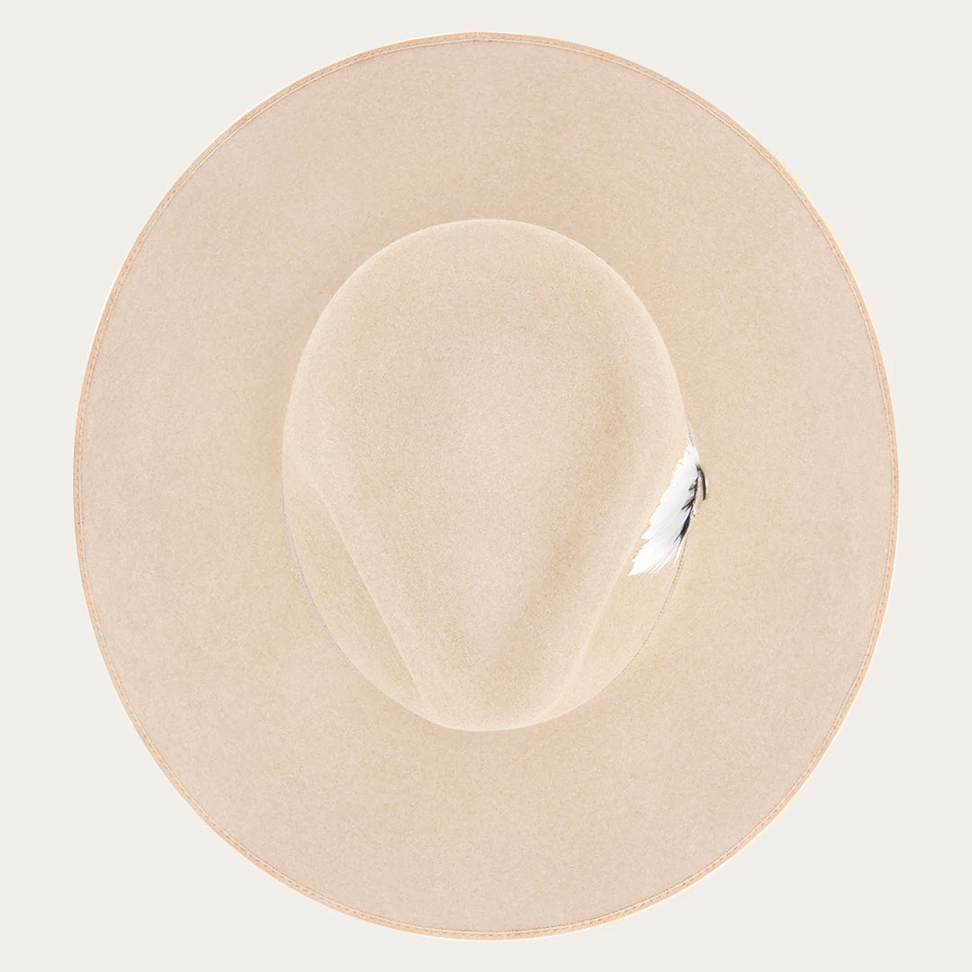 Men/Women Fedora Stetson Midtown Wide Flat Brim Hat Bone