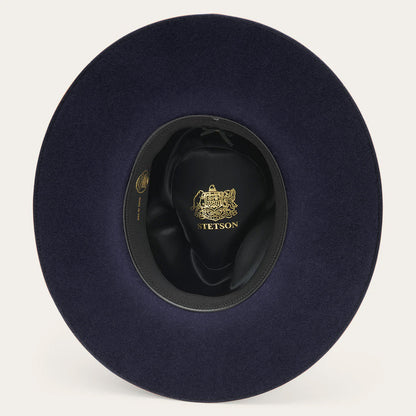 Men/Women Fedora Stetson Midtown Wide Flat Brim Hat Navy