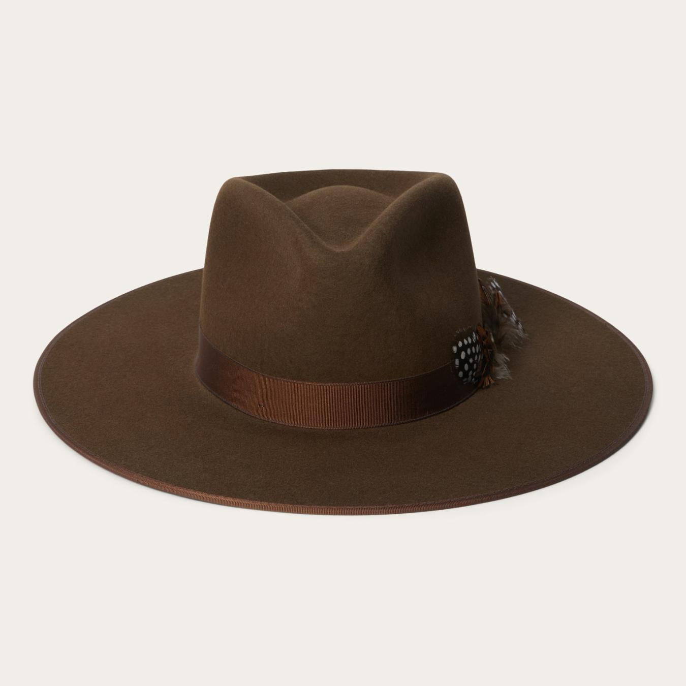 Men/Women Fedora Stetson Midtown Wide Flat Brim Hat Oak
