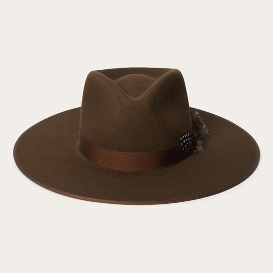 Men/Women Fedora Stetson Midtown Wide Flat Brim Hat Oak