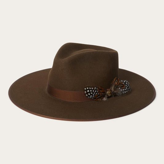 Men/Women Fedora Stetson Midtown Wide Flat Brim Hat Oak