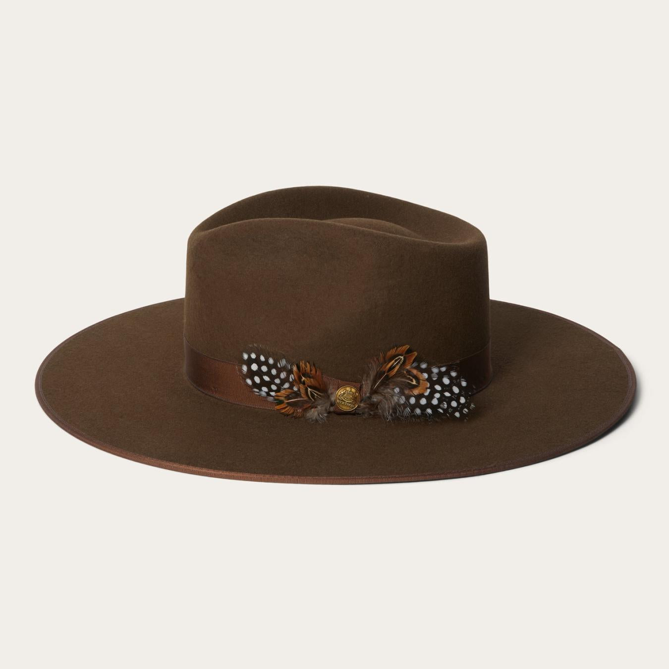 Men/Women Fedora Stetson Midtown Wide Flat Brim Hat Oak