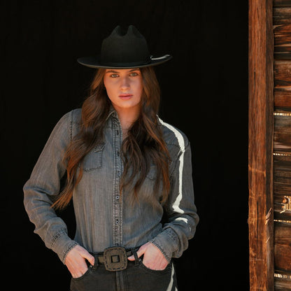 Men/Women Fedora Stetson Open Road 6X Cowboy Hat Black