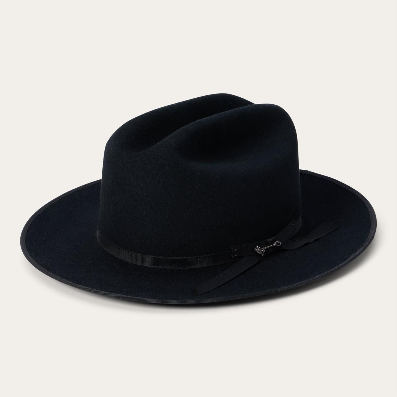Men/Women Fedora Stetson Open Road 6X Cowboy Hat Black