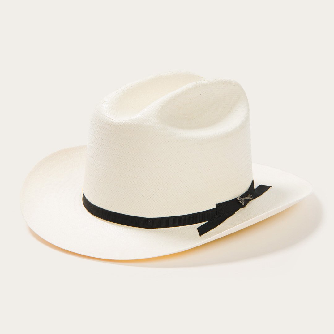 Men/Women Fedora Stetson Open Road 6X Straw Cowboy Hat Natural
