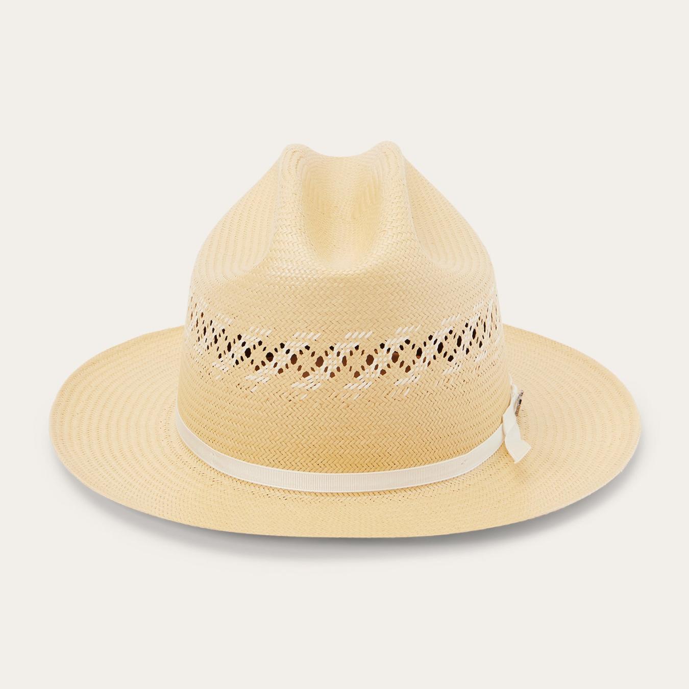 Men/Women Fedora Stetson Open Road Limited Edition Straw Hat Pecan Ivory