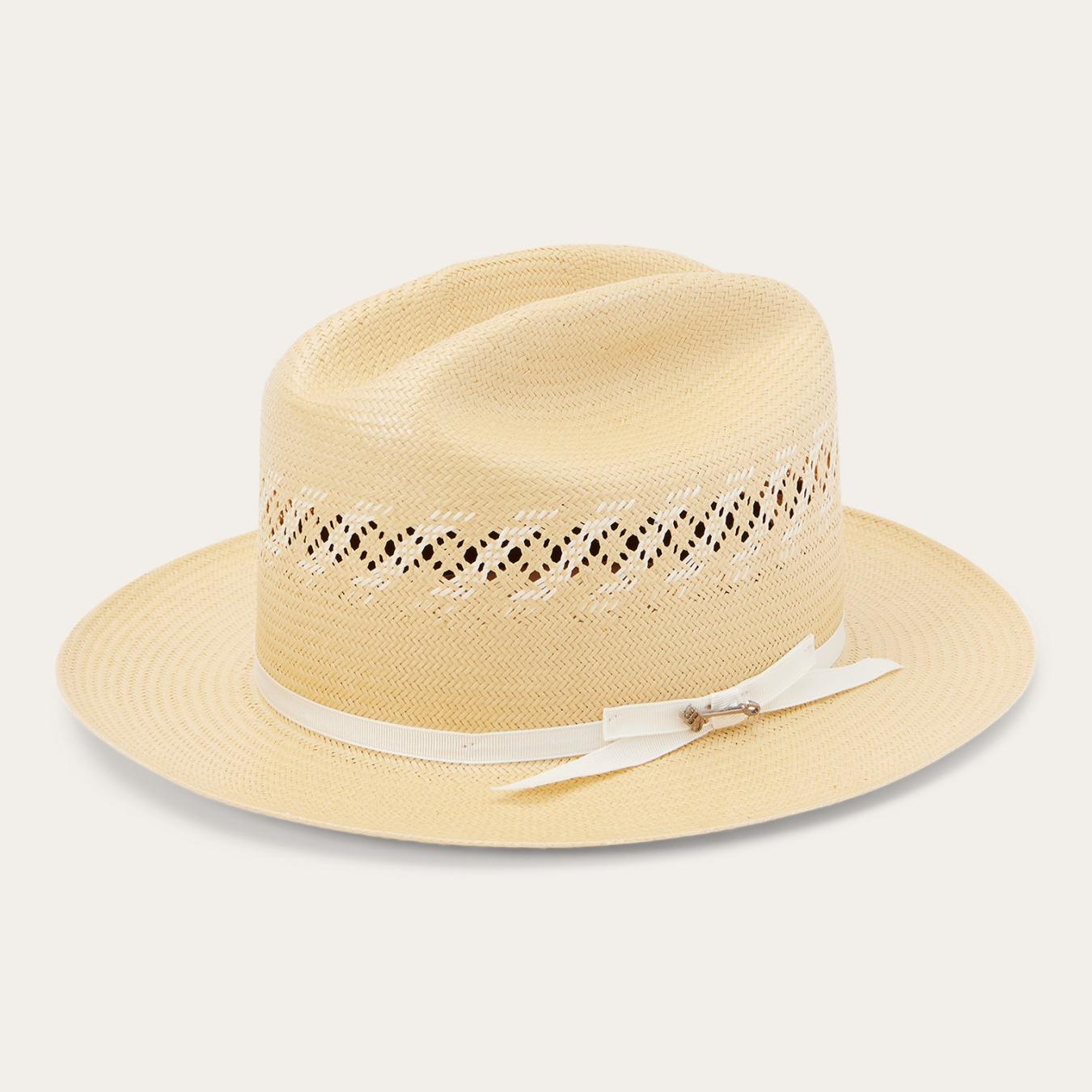 Men/Women Fedora Stetson Open Road Limited Edition Straw Hat Pecan Ivory