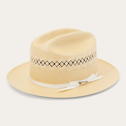 Men/Women Fedora Stetson Open Road Limited Edition Straw Hat Pecan Ivory