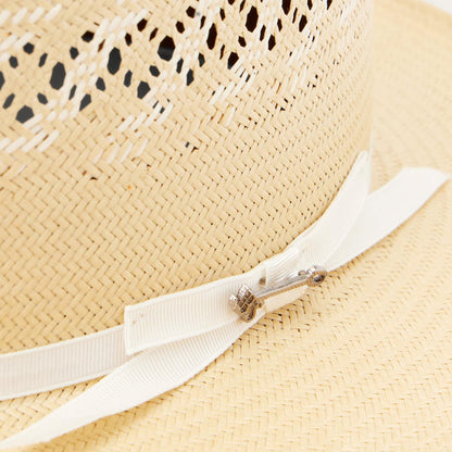 Men/Women Fedora Stetson Open Road Limited Edition Straw Hat Pecan Ivory