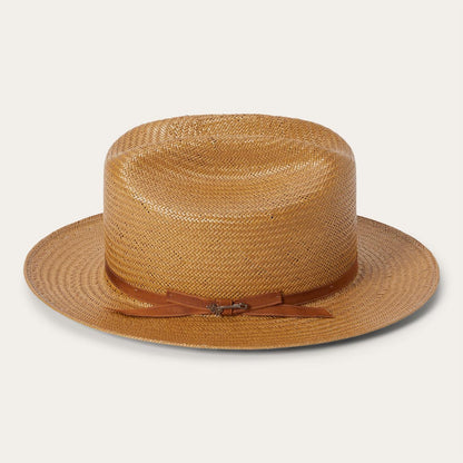 Men/Women Fedora Stetson Open Road Straw Hat Cognac