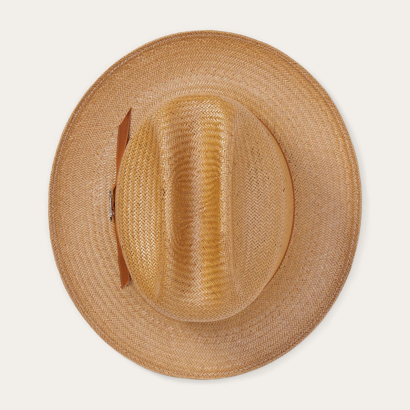 Men/Women Fedora Stetson Open Road Straw Hat Cognac