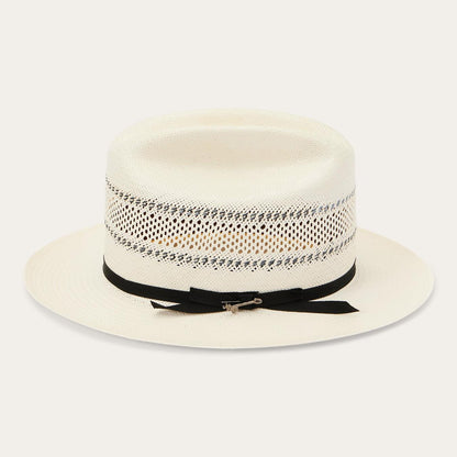 Men/Women Fedora Stetson Open Road Straw Hat Natural/black
