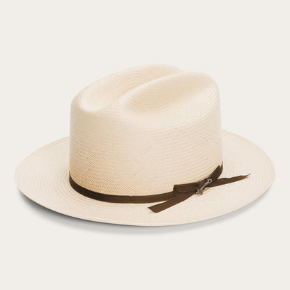 Men/Women Fedora Stetson Open Road Straw Hat Silverbelly