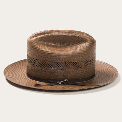 Men/Women Fedora Stetson Open Road Vented Straw Cowboy Hat Chocolate