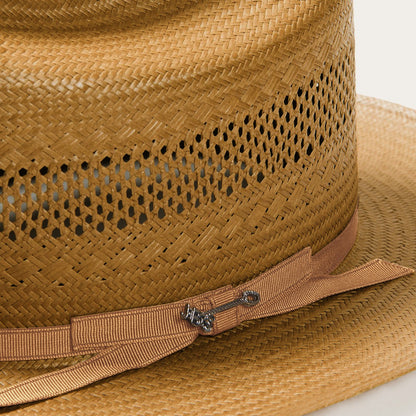 Men/Women Fedora Stetson Open Road Vented Straw Cowboy Hat Cognac