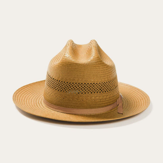 Men/Women Fedora Stetson Open Road Vented Straw Cowboy Hat Cognac