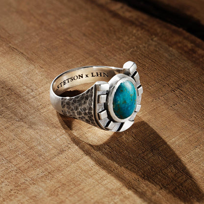 Men/Women Jewelry Stetson Horseshoe Ring With Turquoise