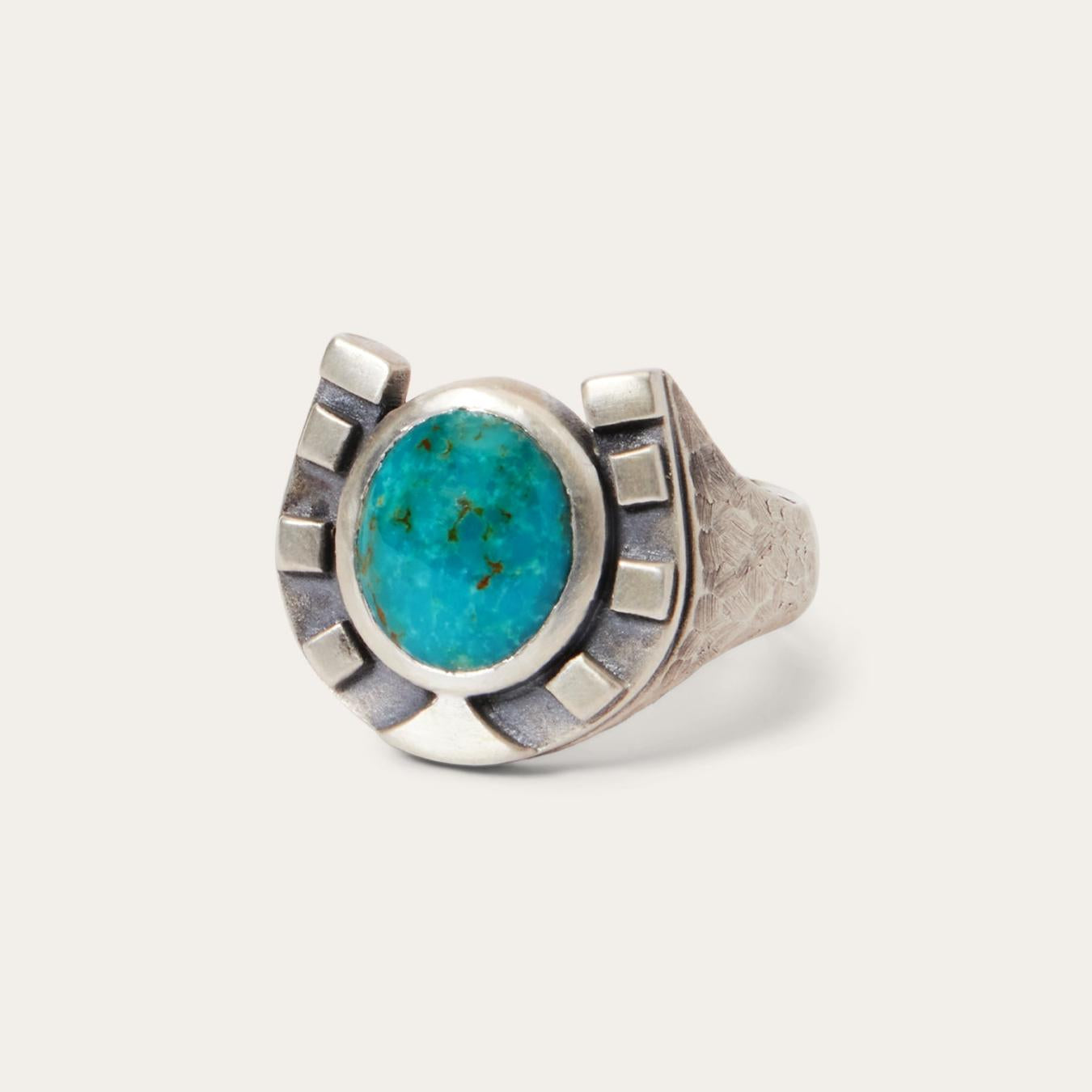 Men/Women Jewelry Stetson Horseshoe Ring With Turquoise