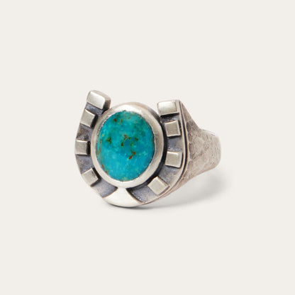 Men/Women Jewelry Stetson Horseshoe Ring With Turquoise