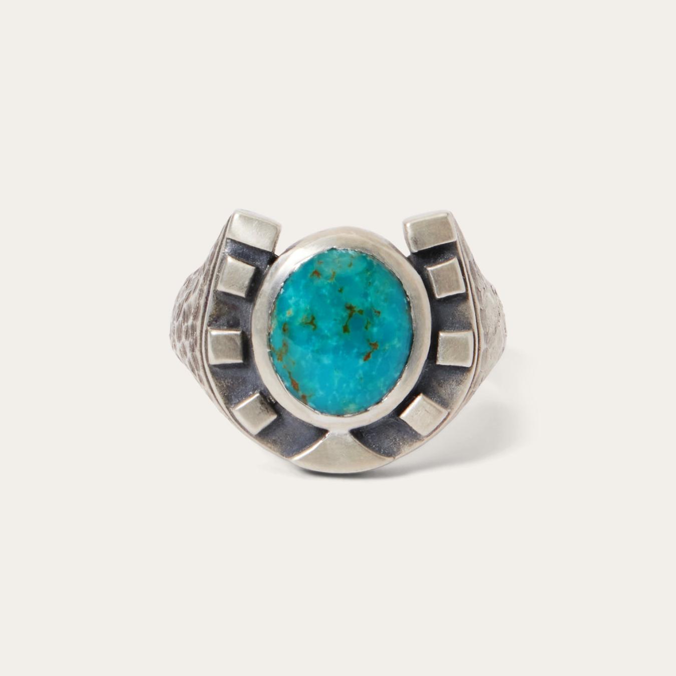 Men/Women Jewelry Stetson Horseshoe Ring With Turquoise