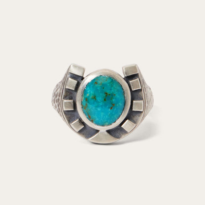 Men/Women Jewelry Stetson Horseshoe Ring With Turquoise