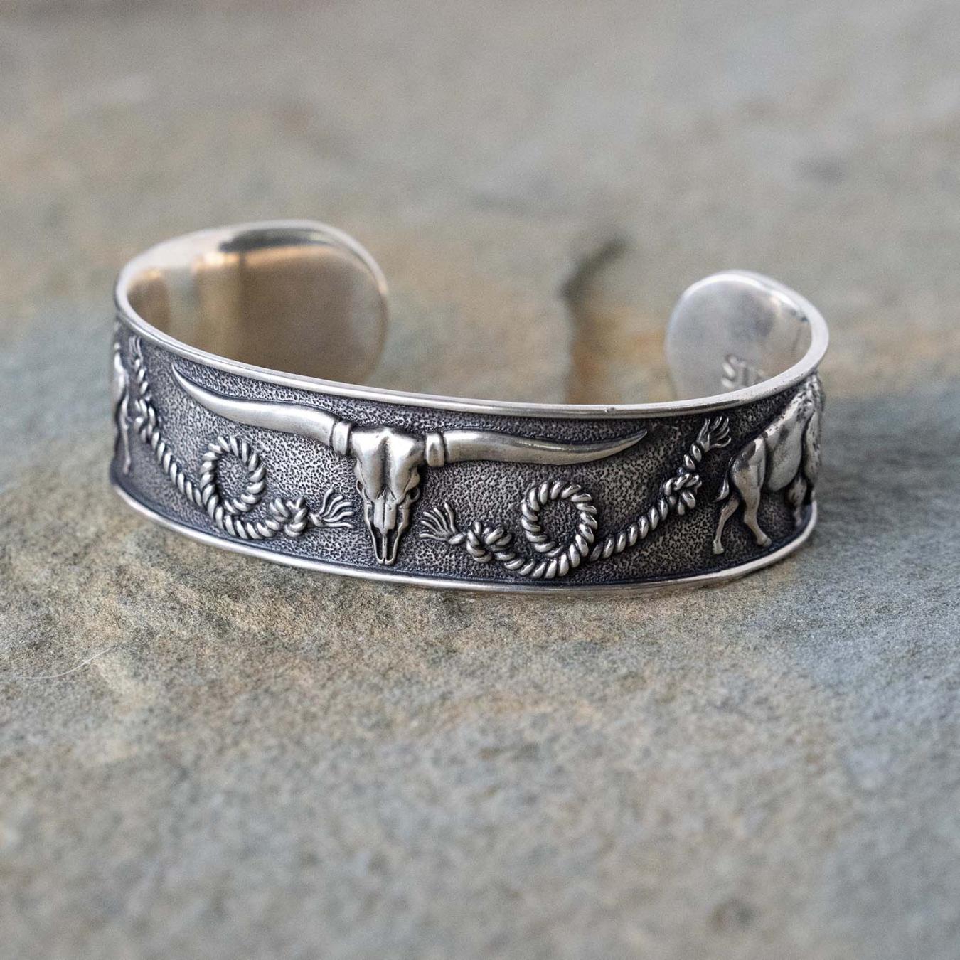 Men/Women Jewelry Stetson Southwestern Cuff Grey