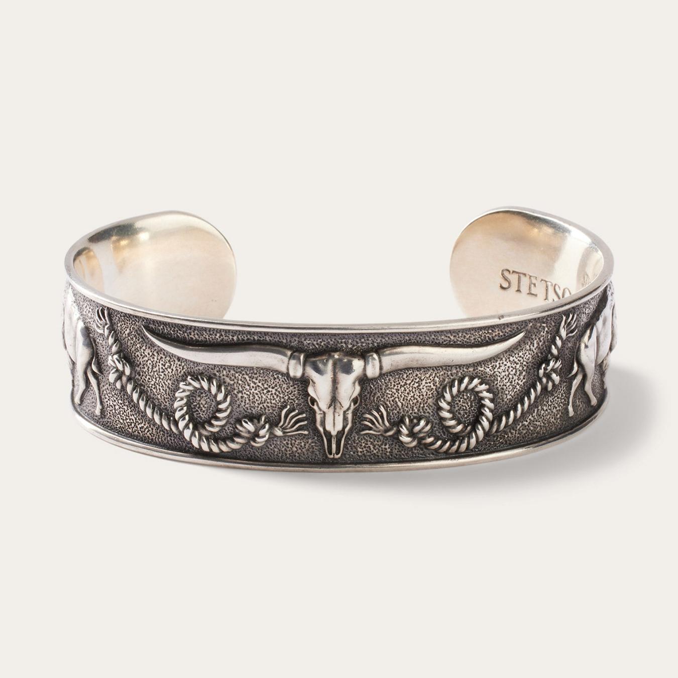 Men/Women Jewelry Stetson Southwestern Cuff Grey