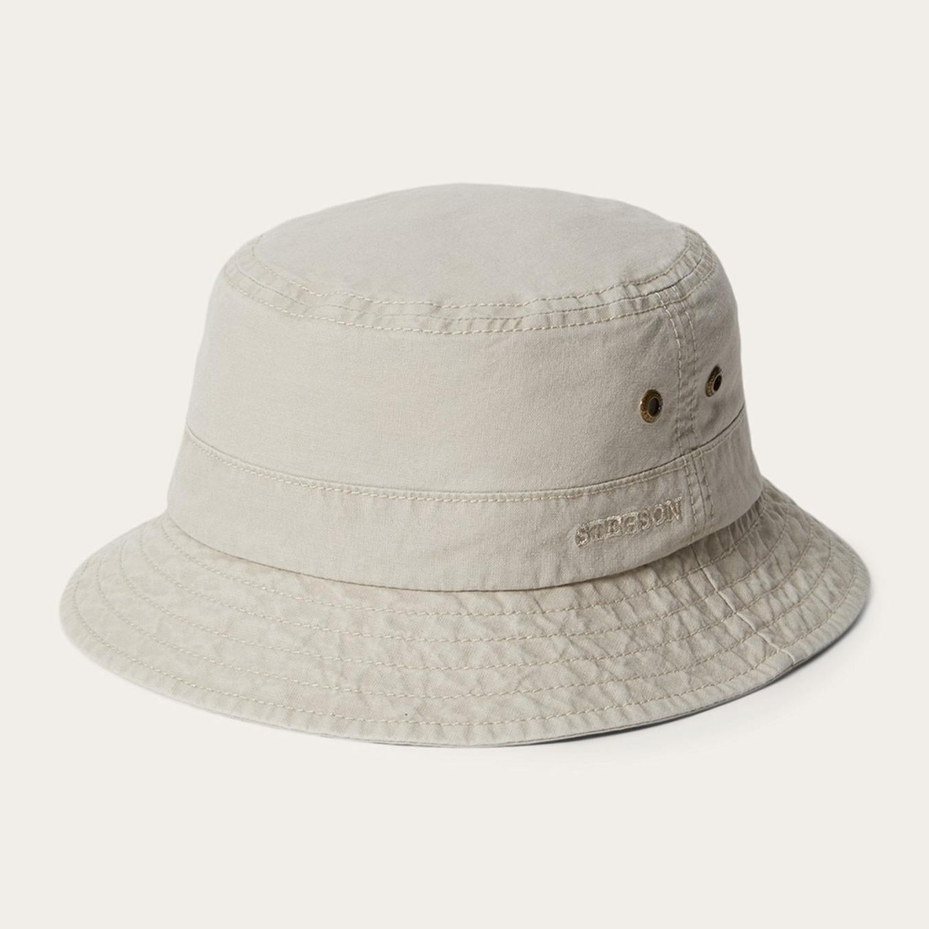 Men/Women Outdoor Stetson Bucket Delave Organic Cotton Off White