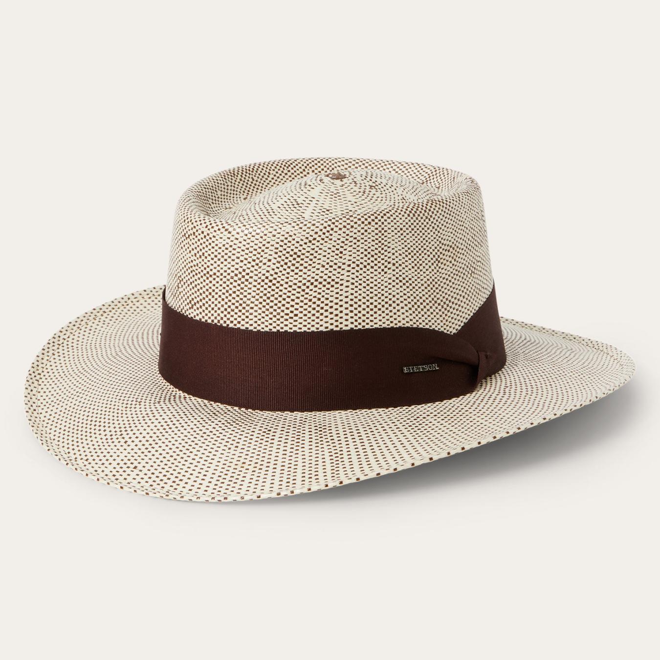 Men/Women Outdoor Stetson Double Bogey Raffia Straw Hat Natural Brown