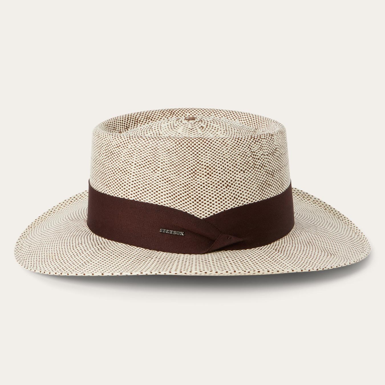 Men/Women Outdoor Stetson Double Bogey Raffia Straw Hat Natural Brown