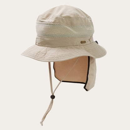 Men/Women Outdoor Stetson Switchback 'No Fly Zone' Mesh Bucket Hat Khaki