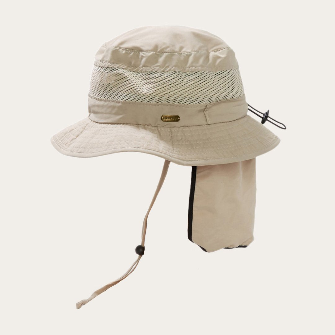 Men/Women Outdoor Stetson Switchback 'No Fly Zone' Mesh Bucket Hat Khaki