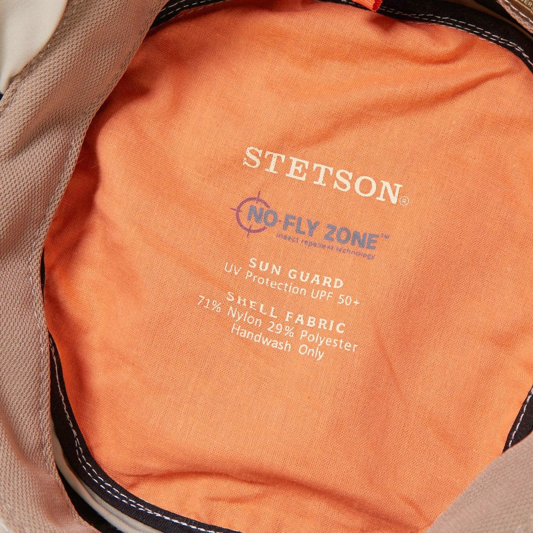 Men/Women Outdoor Stetson Switchback 'No Fly Zone' Mesh Bucket Hat Khaki