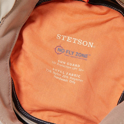 Men/Women Outdoor Stetson Switchback 'No Fly Zone' Mesh Bucket Hat Khaki